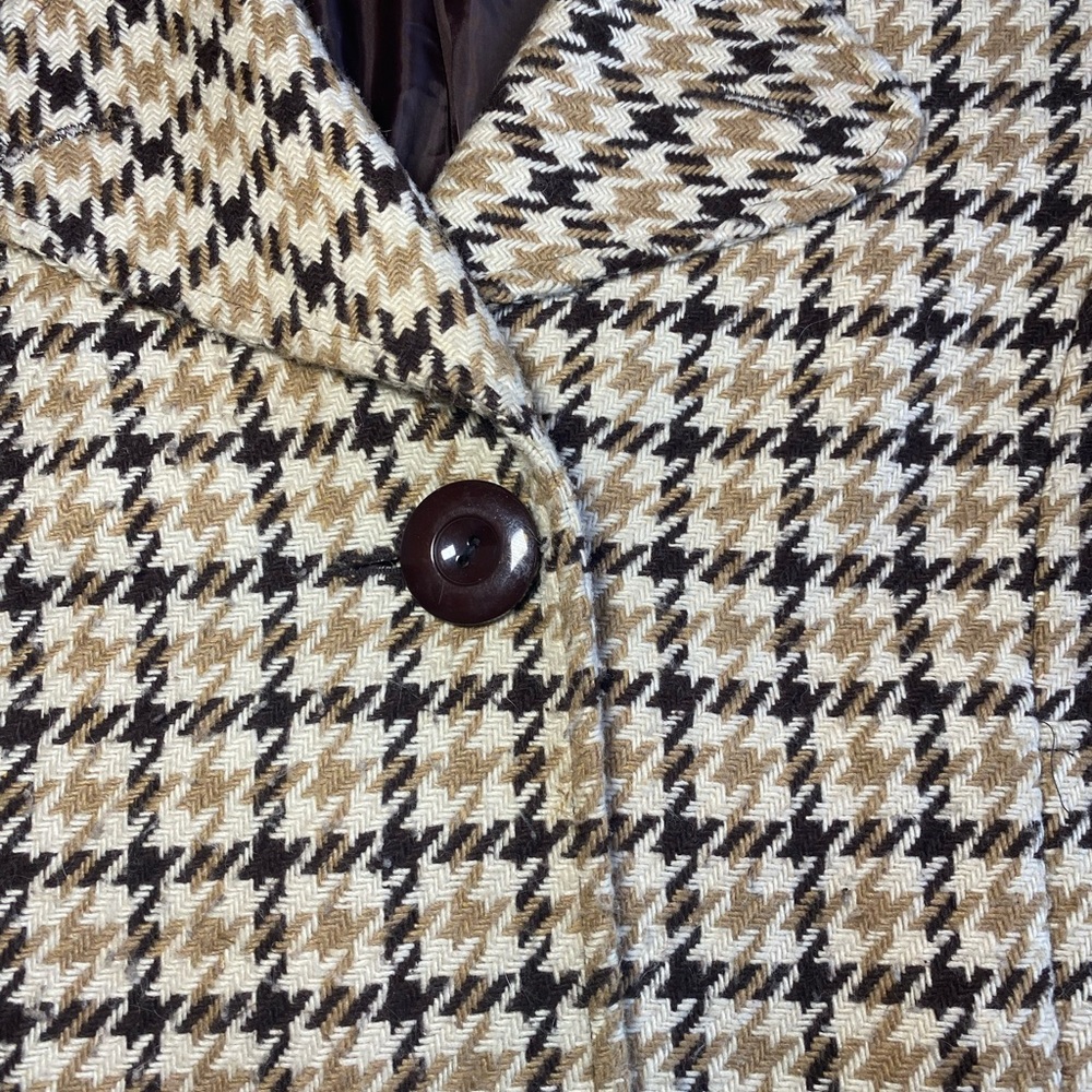Vintage Houndstooth Patterned Jacket W/ Quarter L… - image 4